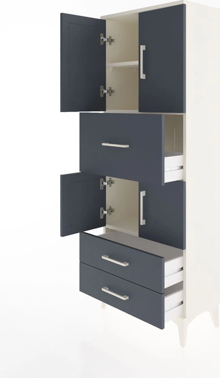 Arges Dolap 3 Raflı 3 Çekmeceli 4 Kapaklı 60x30x163 Aytaşı-an... Aytaşı