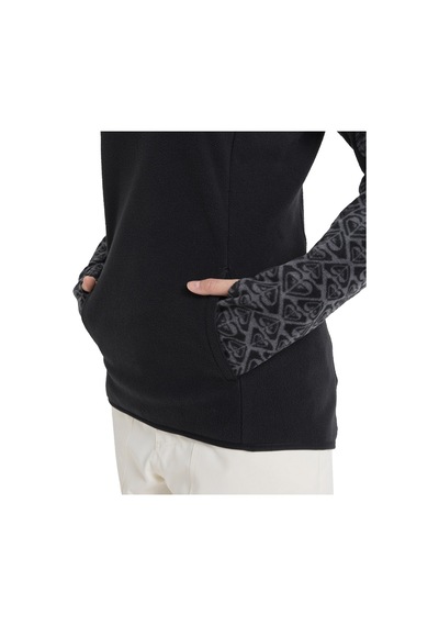 Roxy Kadın Polar Sayna Half Zip Siyah Renkli Renkli Çok Renkli