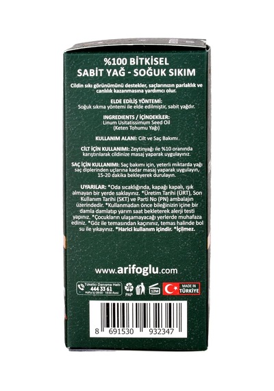 Keten Tohumu Yağı 30ml%100 Saf Arlab Flaxseed Oil Linum Usitatissimum Seed Oil Diğer