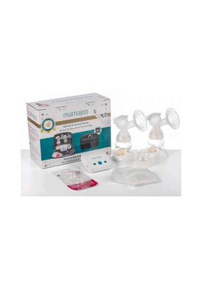 Mamajoo Elektronik Çiftli Göğüs Pompası 250 ml & Emzirme Seti | Termal Çanta Hediyeli