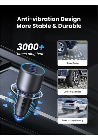 Araç İçi 75w 3 Portlu Şarj Cihazı, Çakmaklık Adaptörü
