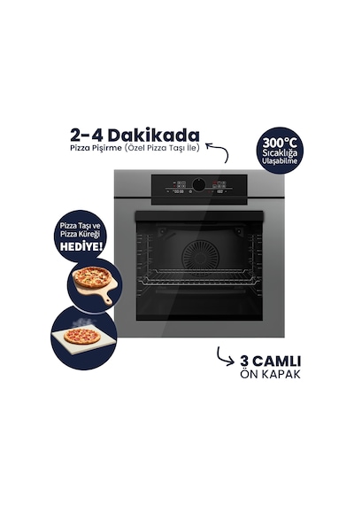 Ferre Pizzart&fryart QEP65CPR Ankastre Fırın + Pizza Taşı & Küreği