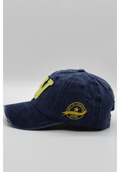 Külah Beyzbol Cap Vintage Erkek Şapka Eskitme Kep - Mavi