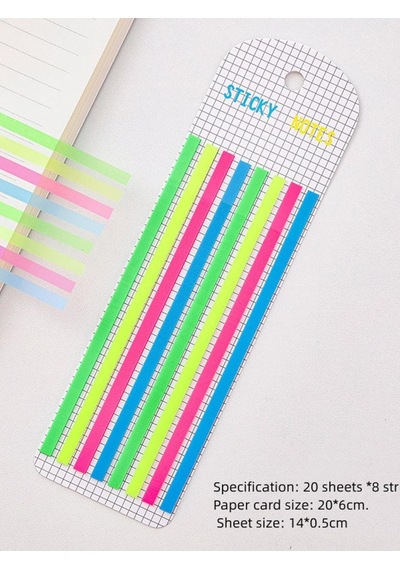 Şeffaf Renkli Yapışkan Not Kağıtları Defter Yer İmleri Etiket Ayraç Sticky Notes Uzun Şeritler