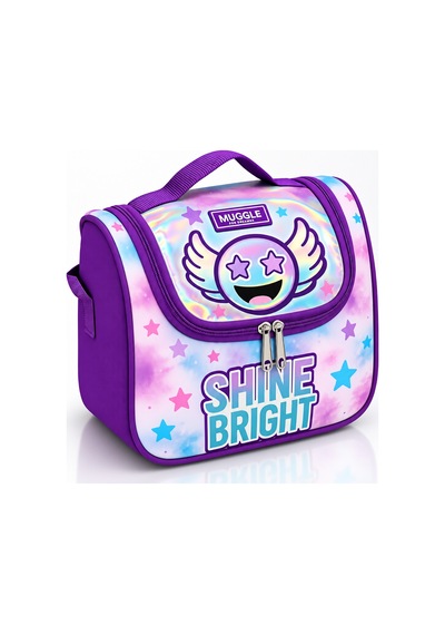 Shine Bright Termal Isı Yalıtımlı Beslenme Çantası Çocuk Okul Yemek Çantası Mor 24x22x14 Cm Çok Renkli