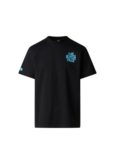 The North Face Drip Logo Relaxed Graphic Erkek Siyah Outdoor T-shirt Nf0a8gabjk31