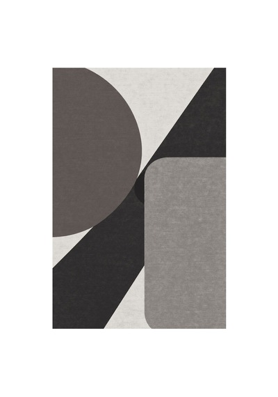 Kartela Halı Kesişim Geometrik Modern Halı Antrasit Kaymaz Taban Makinede Yıkanabilir 120x180 Cm