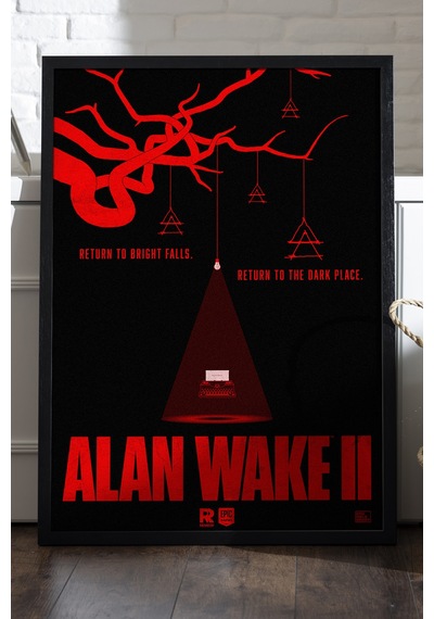 Alan Wake Siyah Ahşap Çerçeveli Poster, Dekoratif Oyun Duvar Tablosu