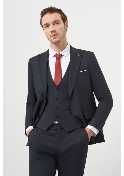Morven Erkek Lacivert Poliviskon Basic Yelekli Jakar Desen Slim Fit Sivri Yaka Takım Elbise 25mc001019200 Lacivert Morven Erkek Lacivert Poliviskon Basic Yelekli Jakar Desen Slim Fit Sivri Yaka Takım Elbise 25mc001019200 Lacivert
