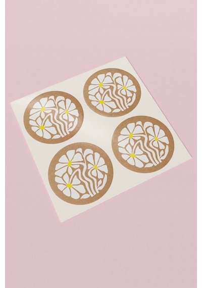 Kraft Papatya Buketi Sticker 3x3cm St2333 Çok Renkli