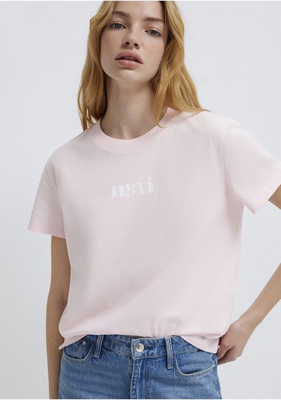 Mavi - Mavi Logo Baskılı Pembe Tişört 1612241-89200 Pembe