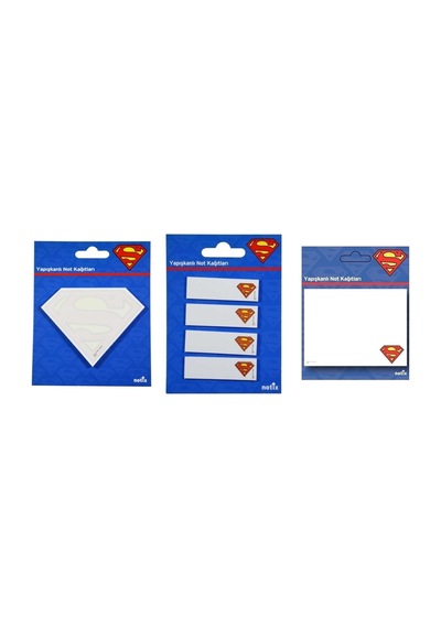 Superman Yapışkanlı Şekilli Not Kağıdı 3 Farklı Model Birlikte