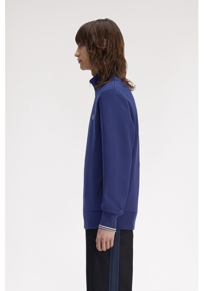 Fred Perry M3574 Half Zip Erkek Sweatshirt Mavi