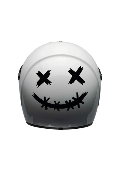 Motorsiklet Kask Gülümseme Vinil Sticker Etiket Model
