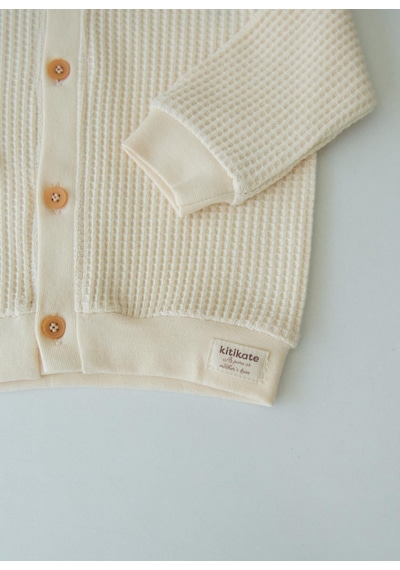 Kitikate Organik Gofre Hırka Natural Natural