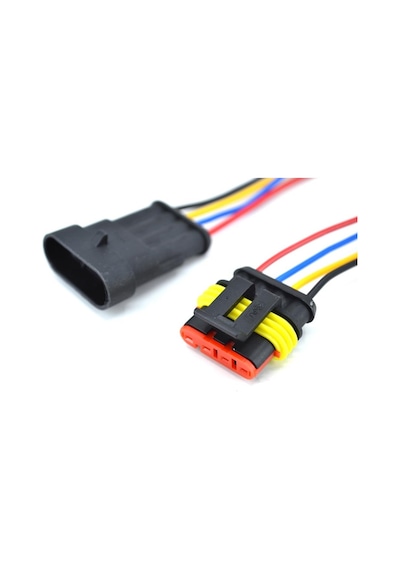 1 Takım 4 Pin Kablolu Süper Seal Elektrik Soketi Su Geçirmez Konnektör
