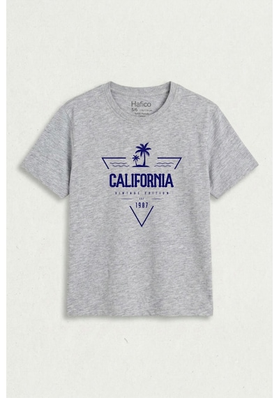 Hafico Erkek / Kız Çocuk California Vintage Baskılı Tişört Gri