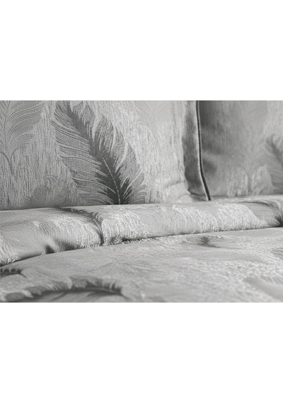 Calantha Home Collection Elsa 3 Parça Gri Çiçekli Pike Takımı 240 X 260 Cm Gri