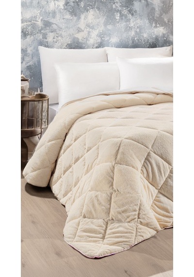 Ogi Home Welsoft Yorgan Çift Taraflı Tek Kişilik 155x215 - Krem Krem