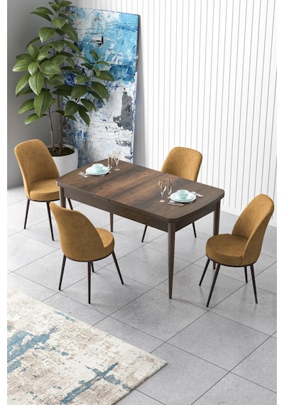 Canisa Zen Serisi 80x132 Mdf Açılabilir Barok Ahşap Desen Masa Takımı Ve 4 Cappucino Sandalye Barok Masa Sandalyeler Cappucinoo Canisa Zen Serisi 80x132 Mdf Açılabilir Barok Ahşap Desen Masa Takımı Ve 4 Cappucino Sandalye Barok Masa Sandalyeler Cappucinoo