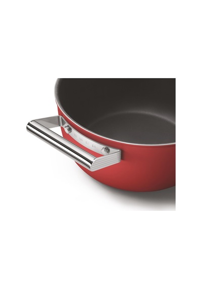 Smeg Cookware 50's Style Kırmızı Tencere Cam Kapaklı 4.6 L