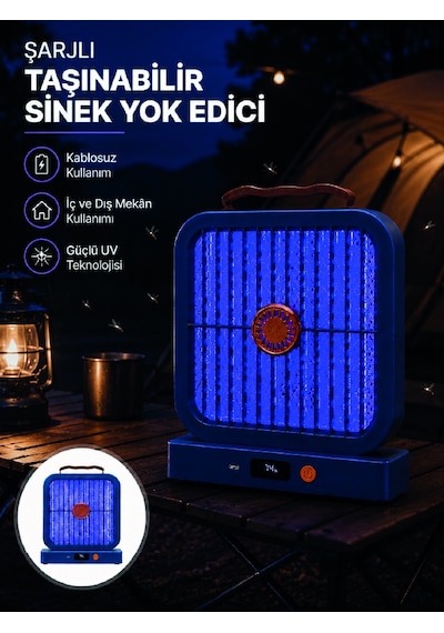 Elektrikli Sinek Öldürücü 365nm Uv Işıklı Masaüstü Cihaz Mavi Renk - Lisinya