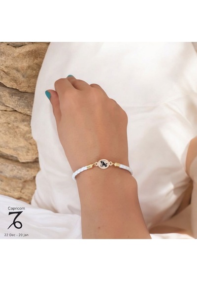 Oğlak Burçlarına Özel Doğal Beyaz Derili Oval Motifli 14 Ayar Altın Plakalı Hediye Bileklik-529burç Oğlak Oğlak Burçlarına Özel Doğal Beyaz Derili Oval Motifli 14 Ayar Altın Plakalı Hediye Bileklik-529burç Oğlak