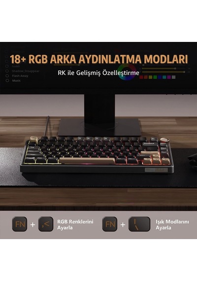 Royal Kludge R75 %75 Gasket Mekanik Oyuncu Klavyesi