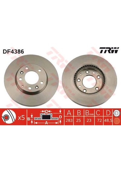 Trw Df4386 Ön Fren Diski Aynası Mazda 6 2002-2007 283mm Gj6y3325xa