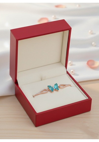Çekirdekjewelry 925 Ayar Gümüş Kelebek Bileklik Pembe