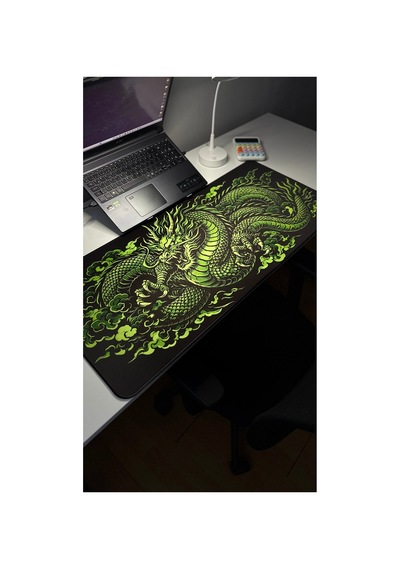 Ejderha Yeşil V3 90x40 Xxl Gaming Kauçuk Kaymaz Taban Mouse Pad Fare Altlığı