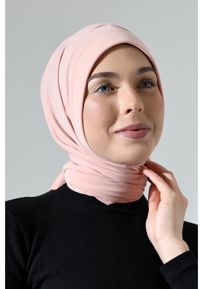 Üç Farklı Bağlamalı Tesettür Hazır Pratik Şal Pembe Pembe