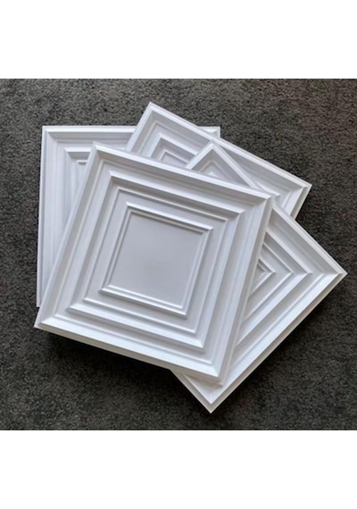 3d Abs Pvc Dayanıklı Duvar Tavan Paneli 50cmx50cm 1 Adet Silinebilir Çıta Panel Boyanabilir 1 Adet