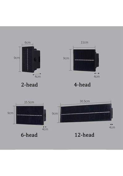Led Duvar Lambası Dış Mekan Güneş Işığı Yukarı Ve Aşağı Modern Duvar Aydınlatması Ip65 Su Geçirmez Dış Mekan Duvar Lambası Teras Bahçe Giriş Koridor Çitler Doğal Işık, 6 Başlı Diğer