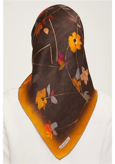 Armine Twill İpek Eşarp 23ka9048 53 Turuncu