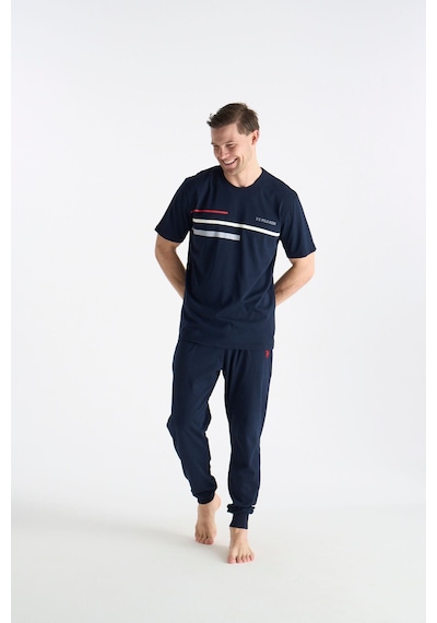 U.S. Polo Assn. Lisanslı Erkek Lacivert Pijama Takım 19038