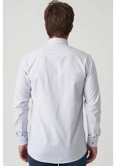 White Stone Alcobaça G2506 Slim Fit Gömlek Desenli Desenli Çok Renkli