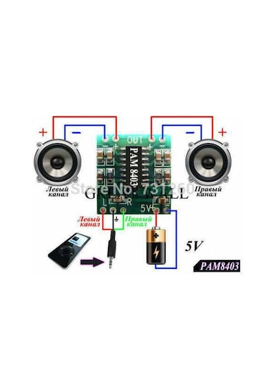 5 Adet 2X3Watt Mini Anfi Devresi Dijital Ses Güç Amplifikatör