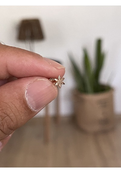 Şık Cerrahi Çelik Dudak Tragus Helix Kıkırdak Conch Minimal Yıldız Piercing Açık Mavi