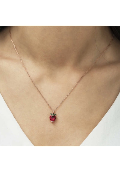 Casera's Gümüş Rose Çilek Figür Meyve Kolye Csr2181197 Gümüş