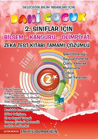 Altın Nokta Yayınevi 2. Sınıf Dahi Çocuk Bilsem Kanguru Olimpiyat Zeka Kitabı