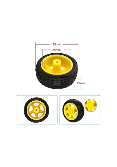 4 Adet Akıllı Robot Arduino 6v 250 Rpm Dc Motor Ve Tekerlek Set