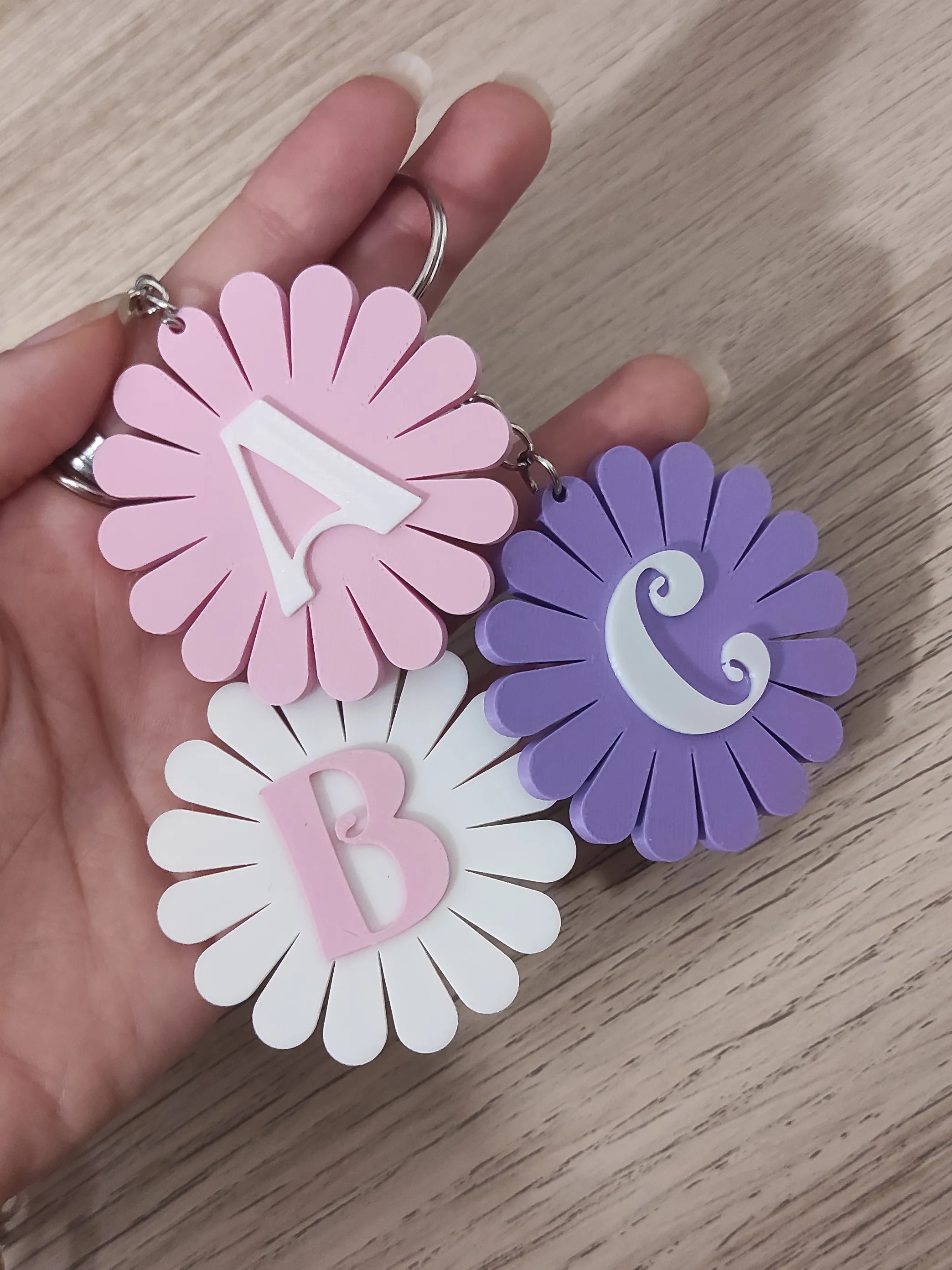 Kişiye Özel 20 CM Harf İsimlik ve Harf Anahtarlık Seti 3D Baskı Dekoratif İsimlik Çocuk & Bebek Odası Pudra - Pembe