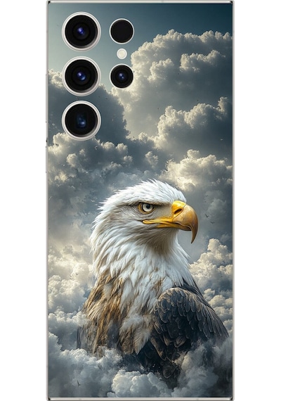 Samsung Galaxy S23 Ultra Uyumlu Şeffaf Kılıf Kartal Tasarımlı