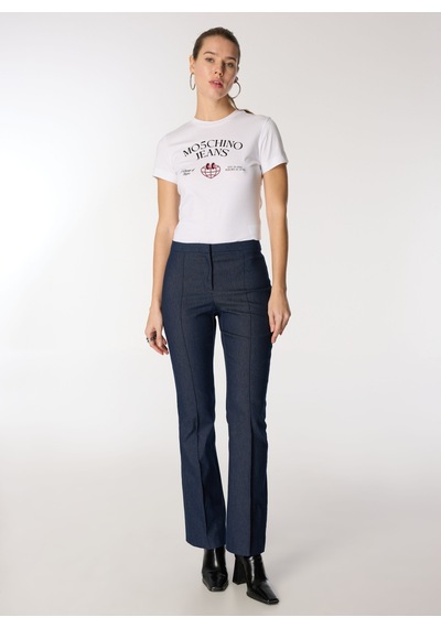 Moschino Jeans Beyaz Kadın Baskılı T-shirt A0703-1001
