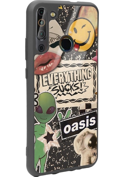 Casper X20 Retro Sticker Tasarımlı Glossy Telefon Kılıfı Çok Renkli