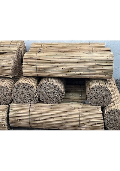 Doğal Kamış Hasır Çit 1m X 5m Doğal Bambu -bahçe Çiti - Gölgelik Hasır -tavan Dekorasyon Turkuaz Tek Ebat 100 X 500 Açık Bej