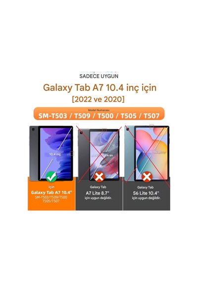 Samsung Galaxy Uyumlu  Tab A7 10.4 İnç T500 T505 T507 Standlı Askılı Karakterli Çocuk Kılıfı Tablet Kılıfı