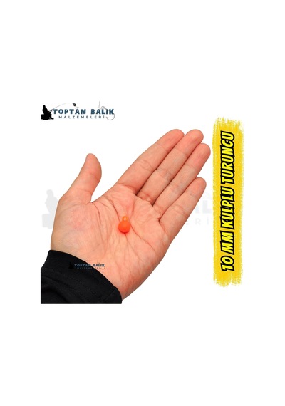 Kulplu Turuncu Sazan Balık Boncuğu 10 Mm Kulp / İç Çap: 2 Mm