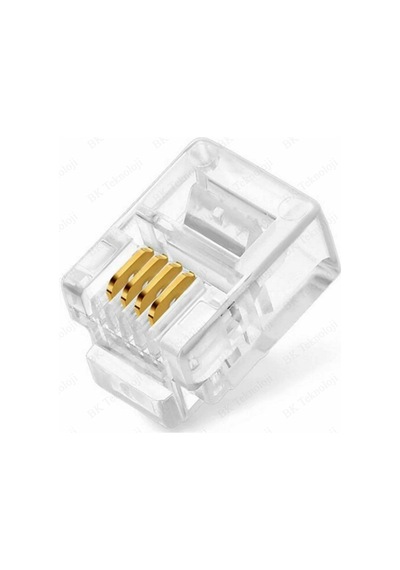 6P4C RJ11 4 Pinli Konnektör - RJ11 Jack - Telefon Kablo Uc 100 Ad